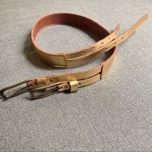 Gap Genuine Leather Shimmery Gold Belt
